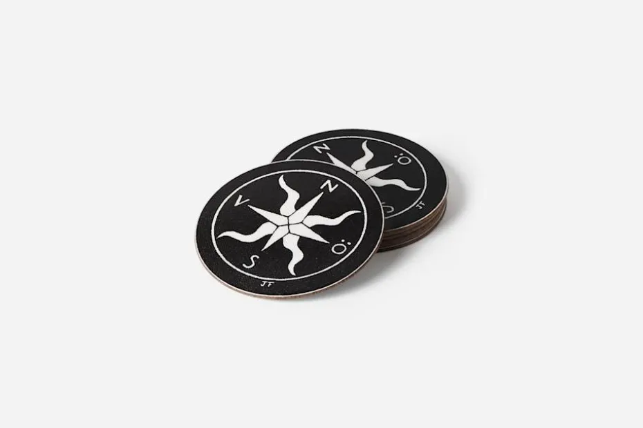 Glasunderlägg Kompass